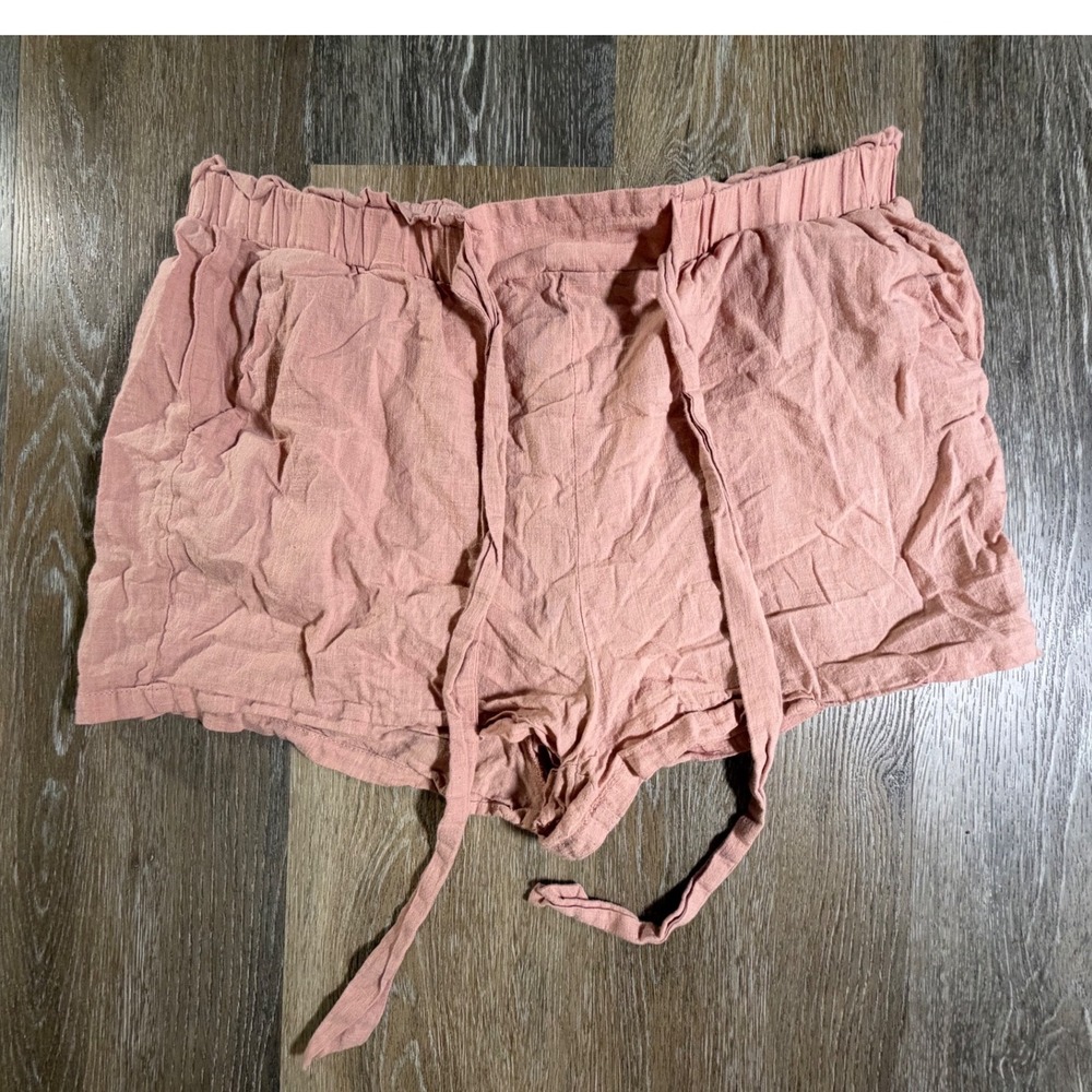 Unbranded Cotton Drawstring Shorts Womens medium  Pink Elastic Waist Casual 5889